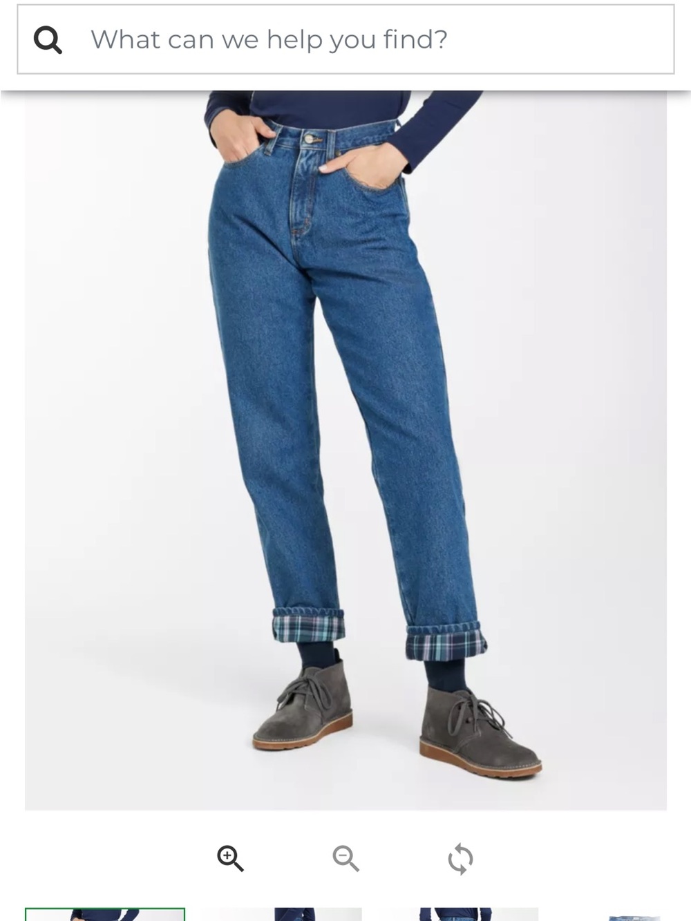 LL Bean Original Fit Relaxed Flannel Plaid Lined Women's jeans - petite 8
